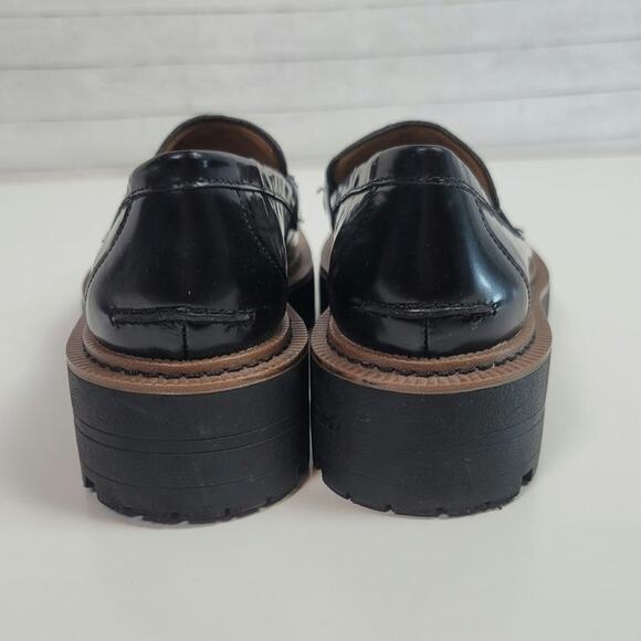 SAM EDELMAN LAURS PLATFORM LOAFERS IN BLACK PATENT LEATHER, SZ 6 - Picture 6 of 16